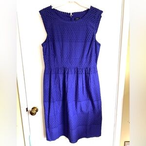 J. Crew Women's Eyelet Fully Lined Sleeveless Scoop Neck Shift Dress - 8 - NWOT